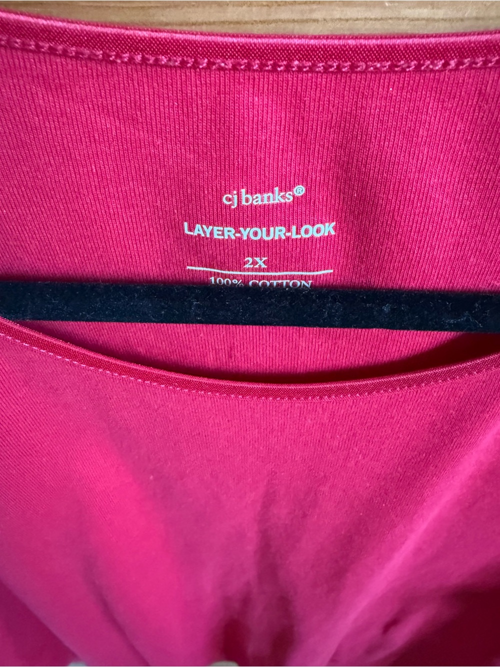 CJ Banks Bright Red Scoop Neck Short Sleeve Top - Picture 2 of 3